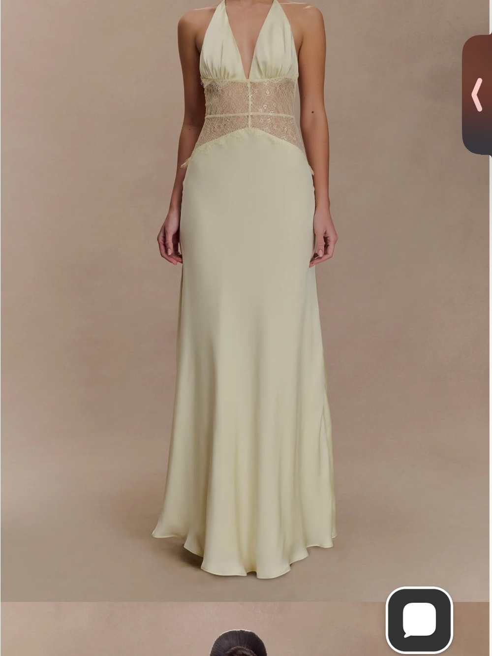 Meshki Dinah satin and lace gown